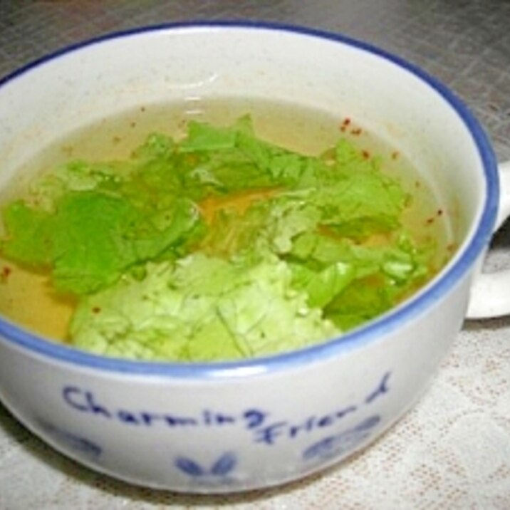 ランチにもピッタリ★レタスの中華風スープ